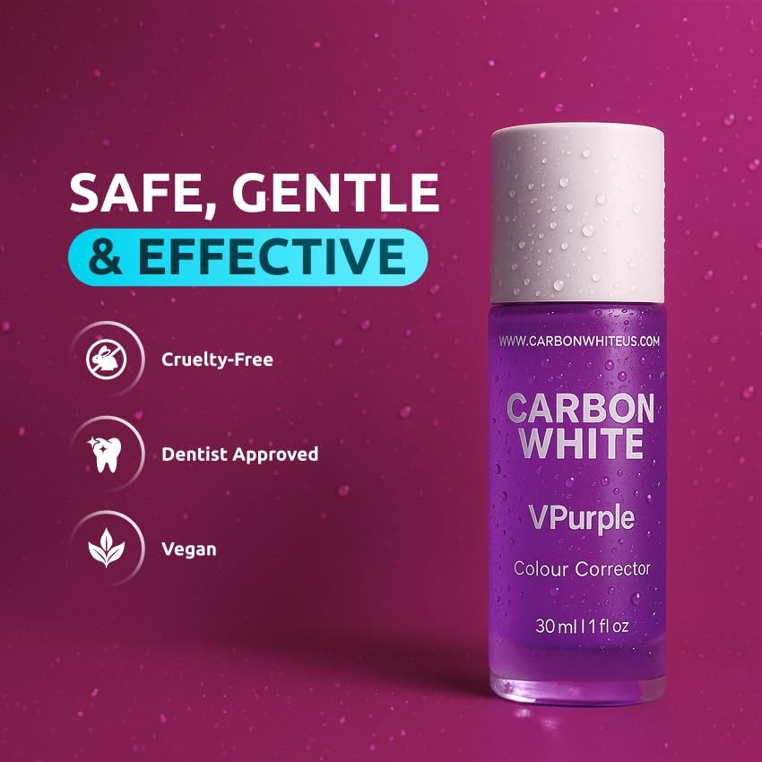 Carbon White VPurple Colour Corrector – Purple Toothpaste for Instant Brightening, Peroxide-Free, Safe for Daily Use (30ml)