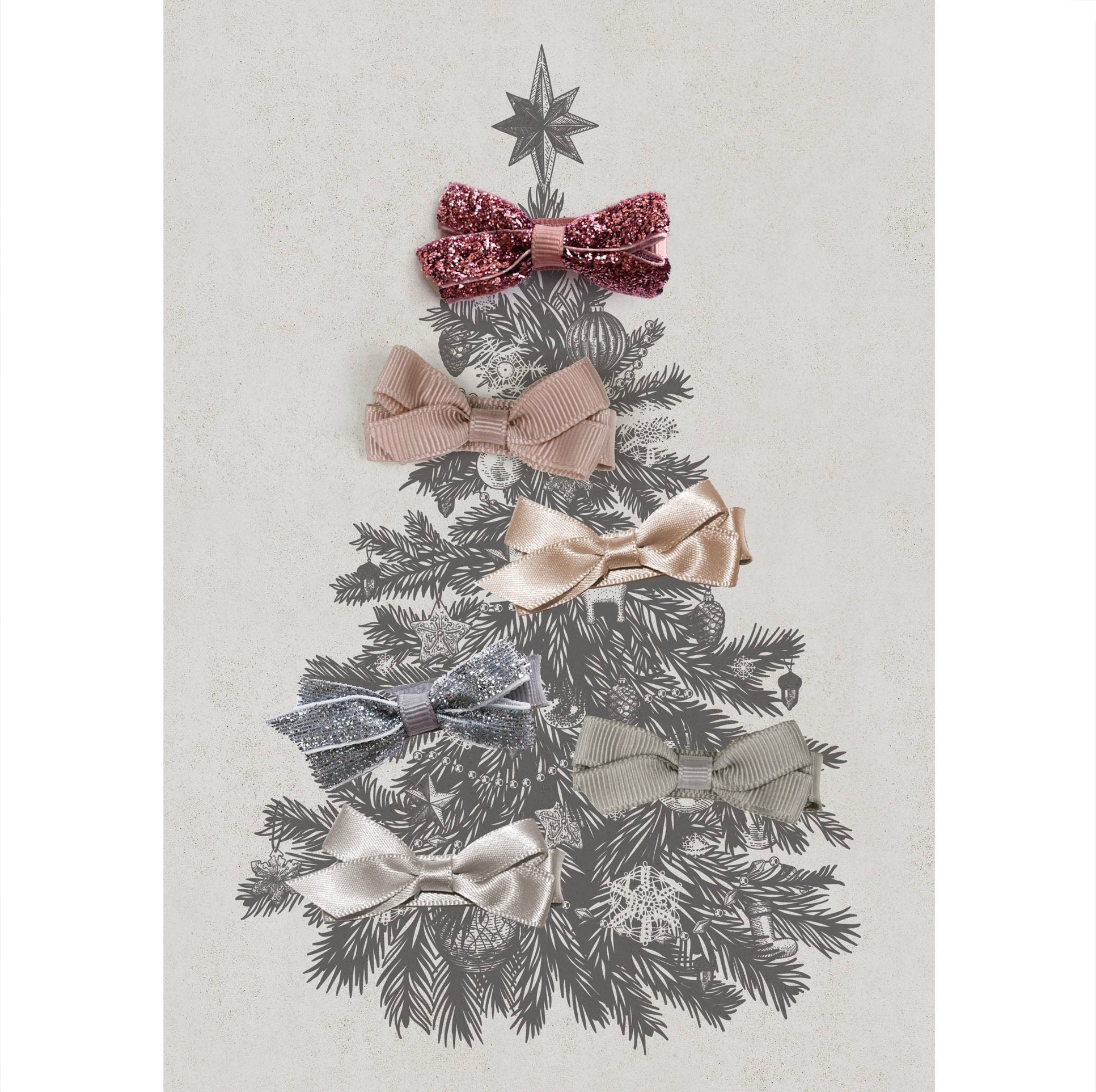 Small Clip Gift Set Antique Mauve & Silver