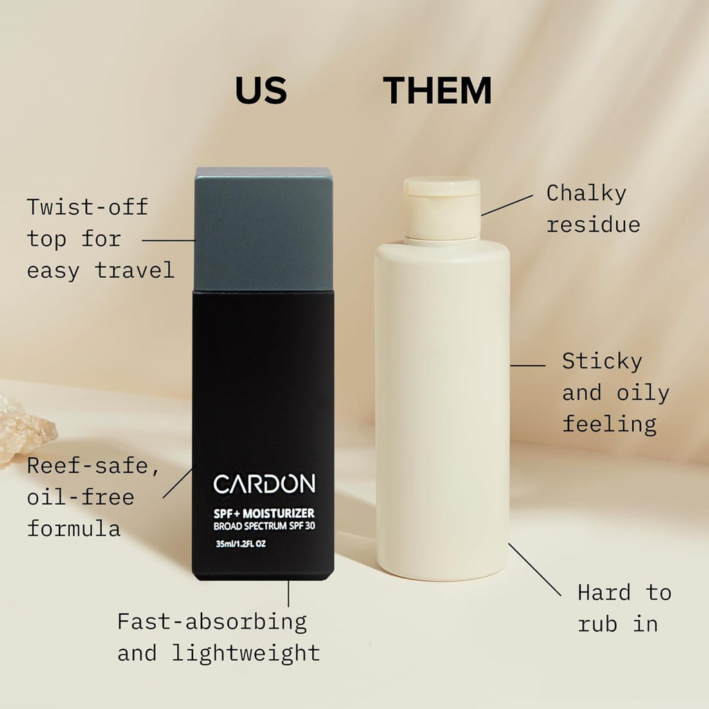 Cardon Men's SPF 30 Sunscreen & Moisturizer with Cactus Extract (2 × 70ml)