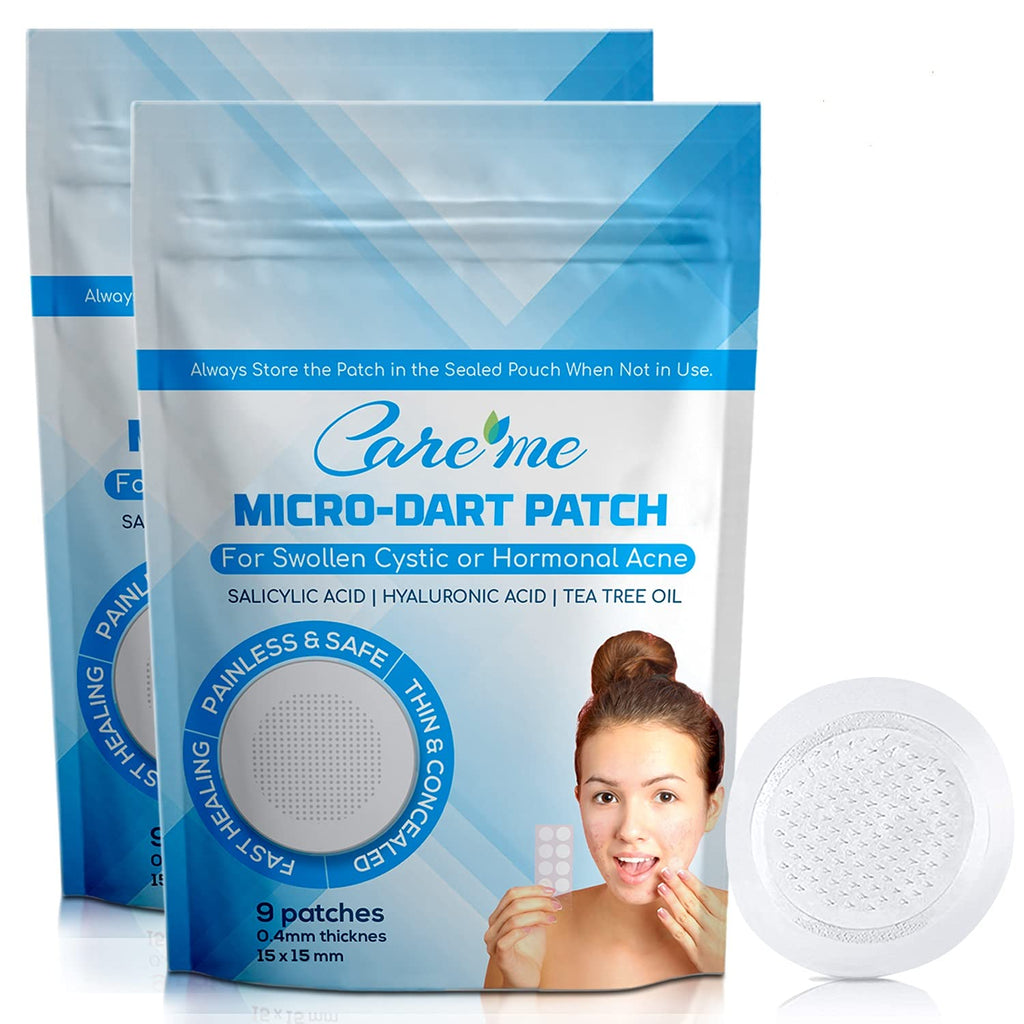 Care Me Microdart Acne Patch — 173 Micropoints, 2-Pack (18 Stickers) for Cystic & Hormonal Acne