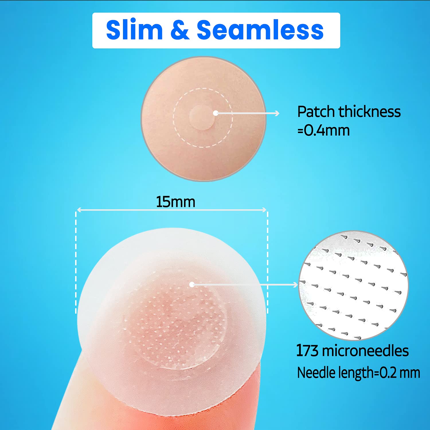 Care Me Microdart Acne Patch — 173 Micropoints, 2-Pack (18 Stickers) for Cystic & Hormonal Acne