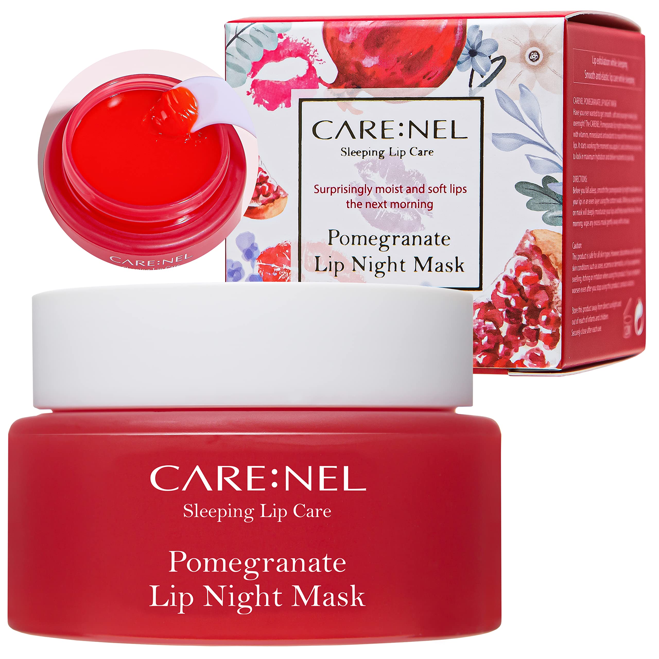 CARE:NEL Lip Mask Overnight Pomegranate 23g – Hydrating Night Lip Treatment & Repair Balm
