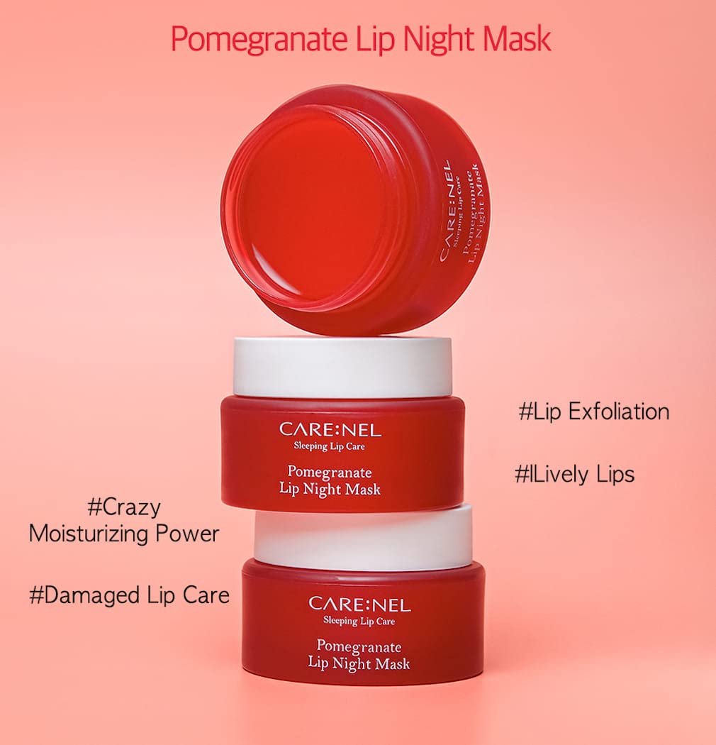 CARE:NEL Lip Mask Overnight Pomegranate 23g – Hydrating Night Lip Treatment & Repair Balm