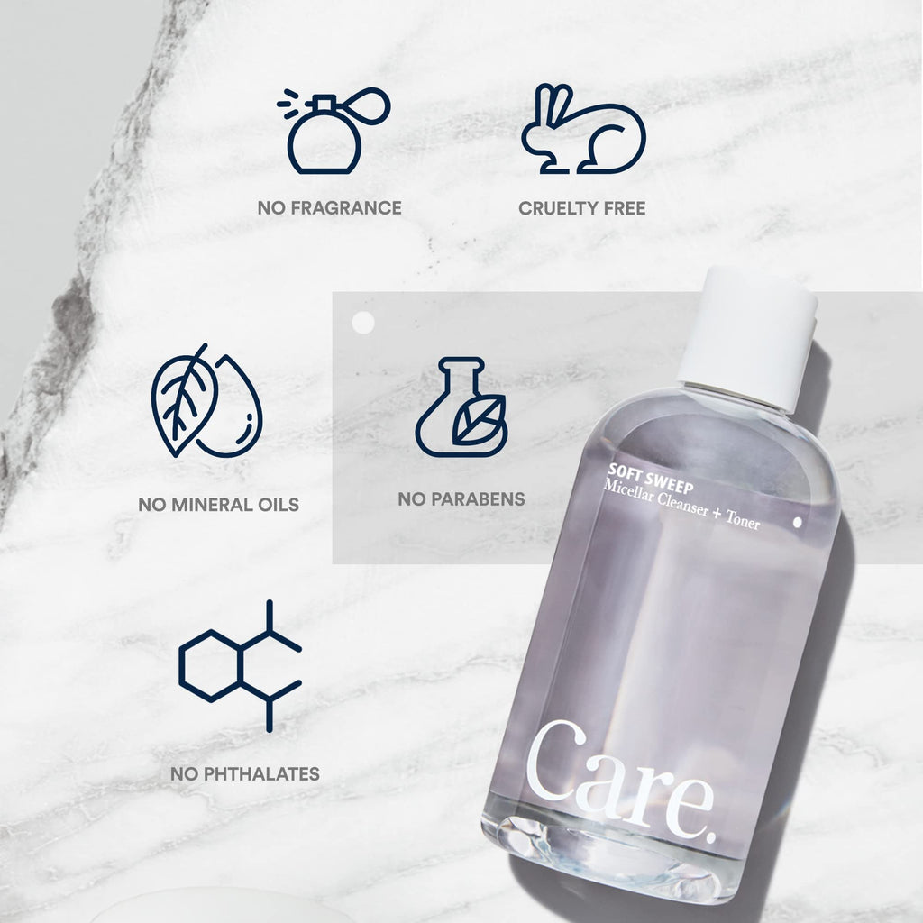 Care Skincare Soft Sweep Micellar Cleanser & Toner – Alcohol-Free, Hydrating, Rinse-Free (8 fl oz)