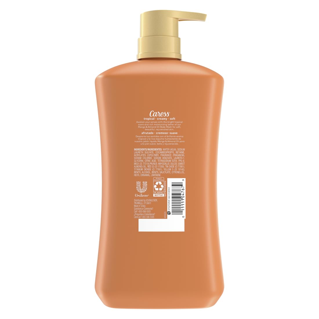 Caress Mango & Almond Oil Body Wash – 2-Pack, Moisturizing Liquid Soap, 30 oz Each