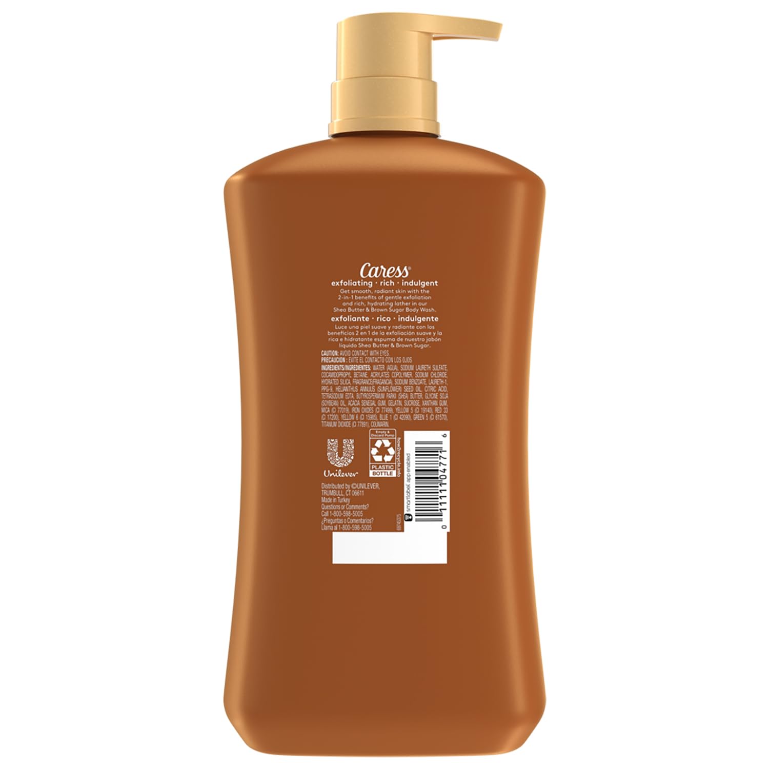 Caress Body Wash – Shea Butter & Brown Sugar 2-Pack (30 oz) | Moisturizing Exfoliating Shower Gel
