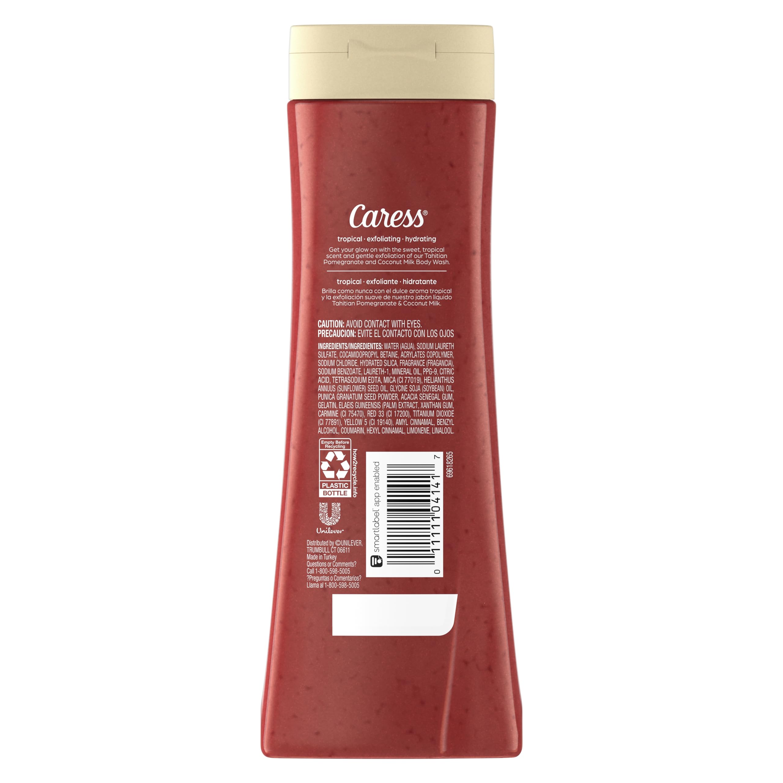 Caress Tahitian Pomegranate & Coconut Milk Body Wash – 20oz Twin Pack | Moisturizing & Exfoliating