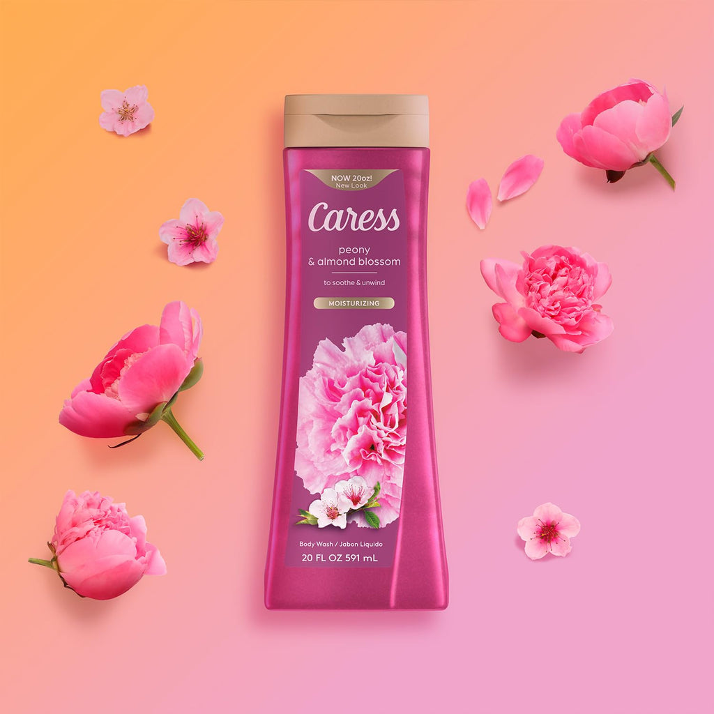 Caress Moisturizing Peony & Almond Blossom Body Wash – 20oz Pack of 2