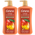 Caress Mango & Almond Oil Body Wash – 2-Pack, Moisturizing Liquid Soap, 30 oz Each
