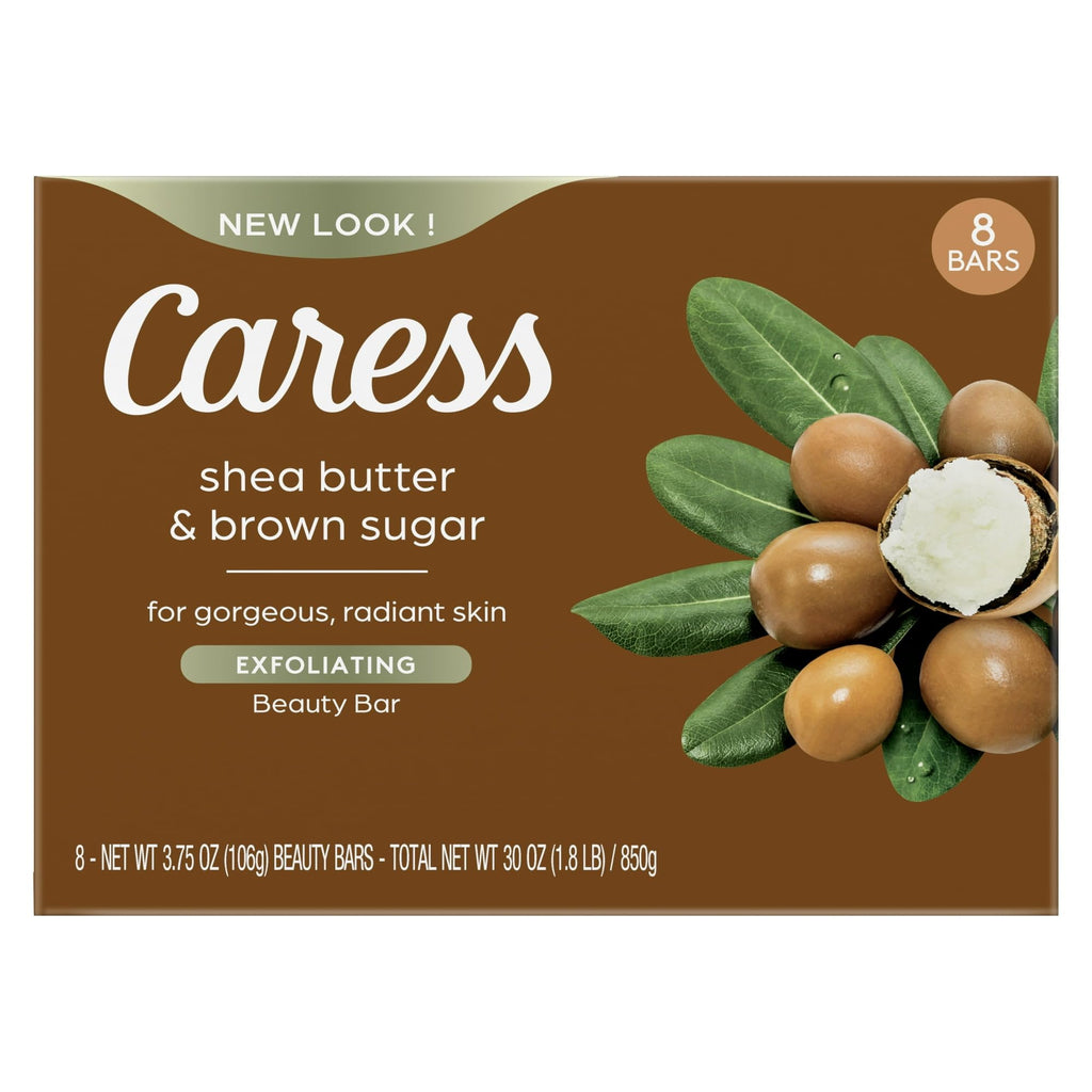 Caress Shea Butter & Brown Sugar Beauty Bar Soap — 8 Count