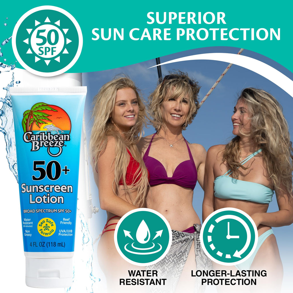Caribbean Breeze Reef Friendly SPF 50 Lotion – Mango Lime Scent, 4 oz