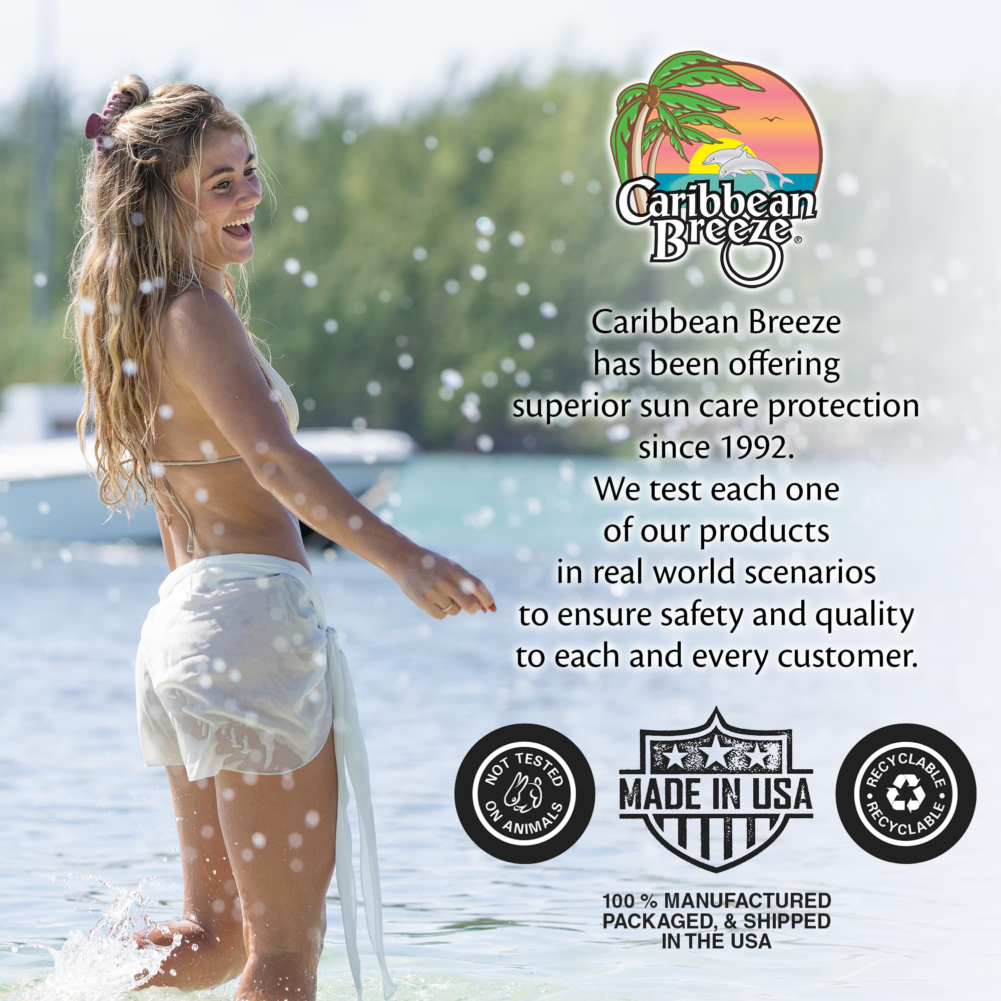 Caribbean Breeze Reef-Friendly Kids Sunscreen SPF 50 + Mango Lime Scent Body Lotion 4 oz (2 Pack)