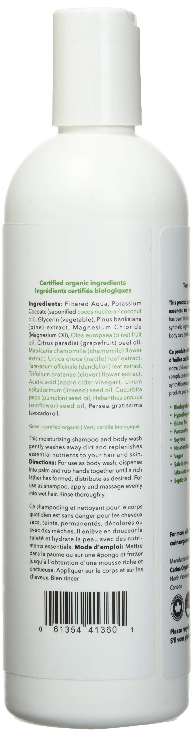 Carina Organics Pink Grapefruit Shampoo & Body Wash | Gentle Plant-Based Cleanse