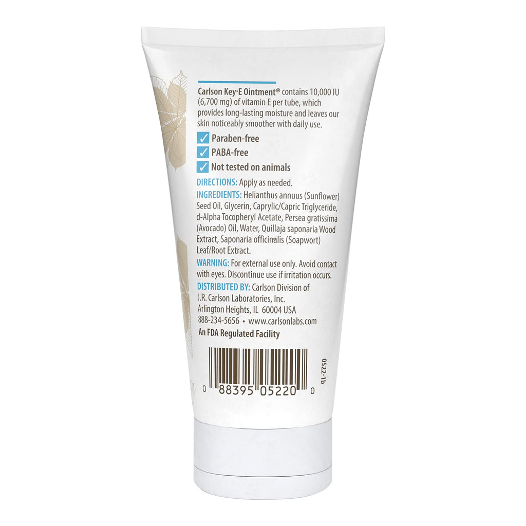 Carlson Key-E Ointment – Fragrance-Free, Petroleum-Free Moisturizer for Very Dry Skin, 2 oz