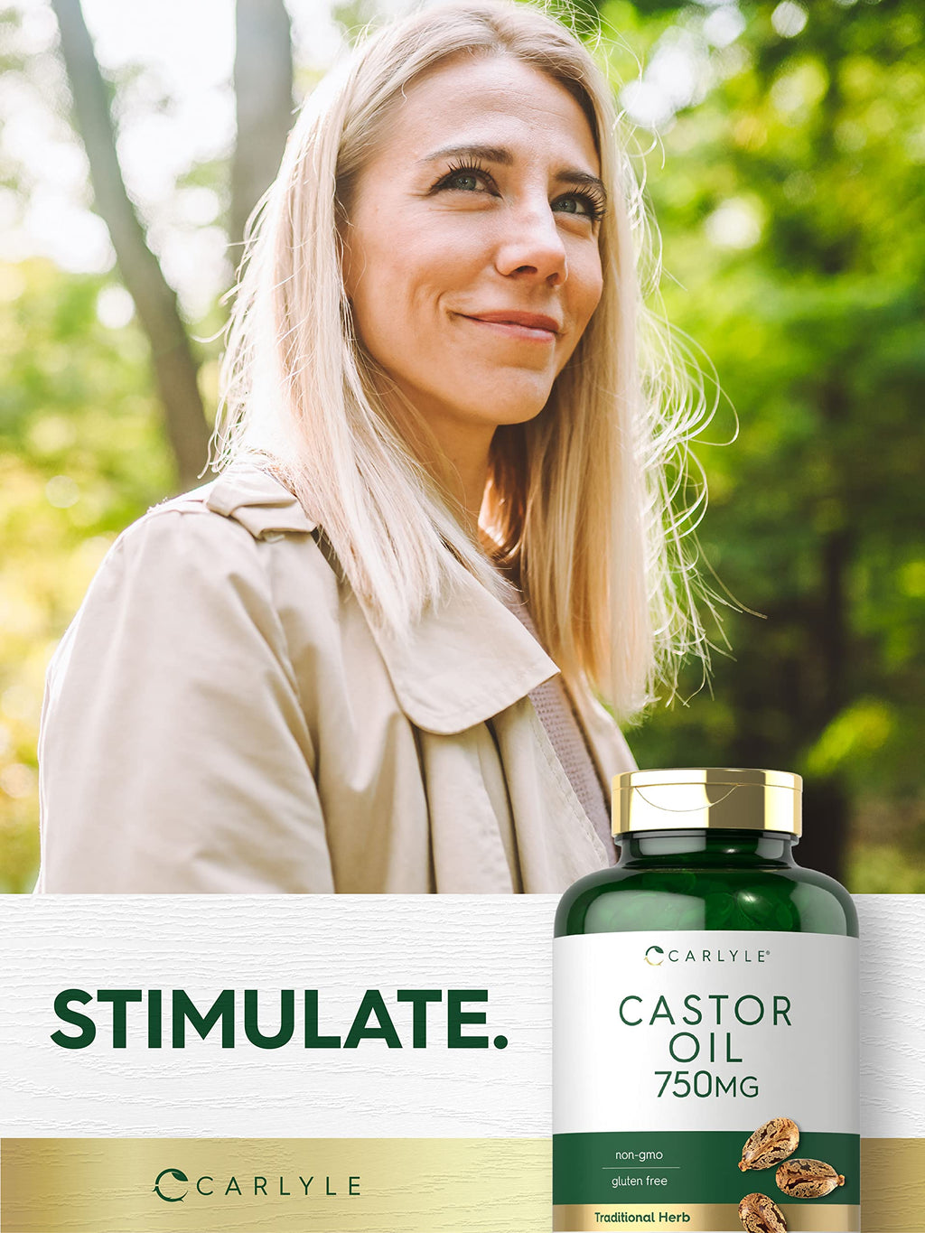 Carlyle Castor Oil 750mg | 200 Softgels | Gluten Free & Non-GMO | Traditional Herb