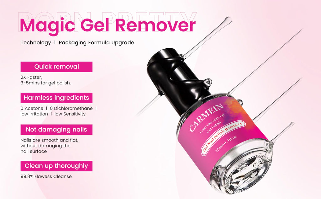 CARMEIN Gel Nail Polish Remover – 12-Pack, 15ml, Paraben-Free, Professional-Grade