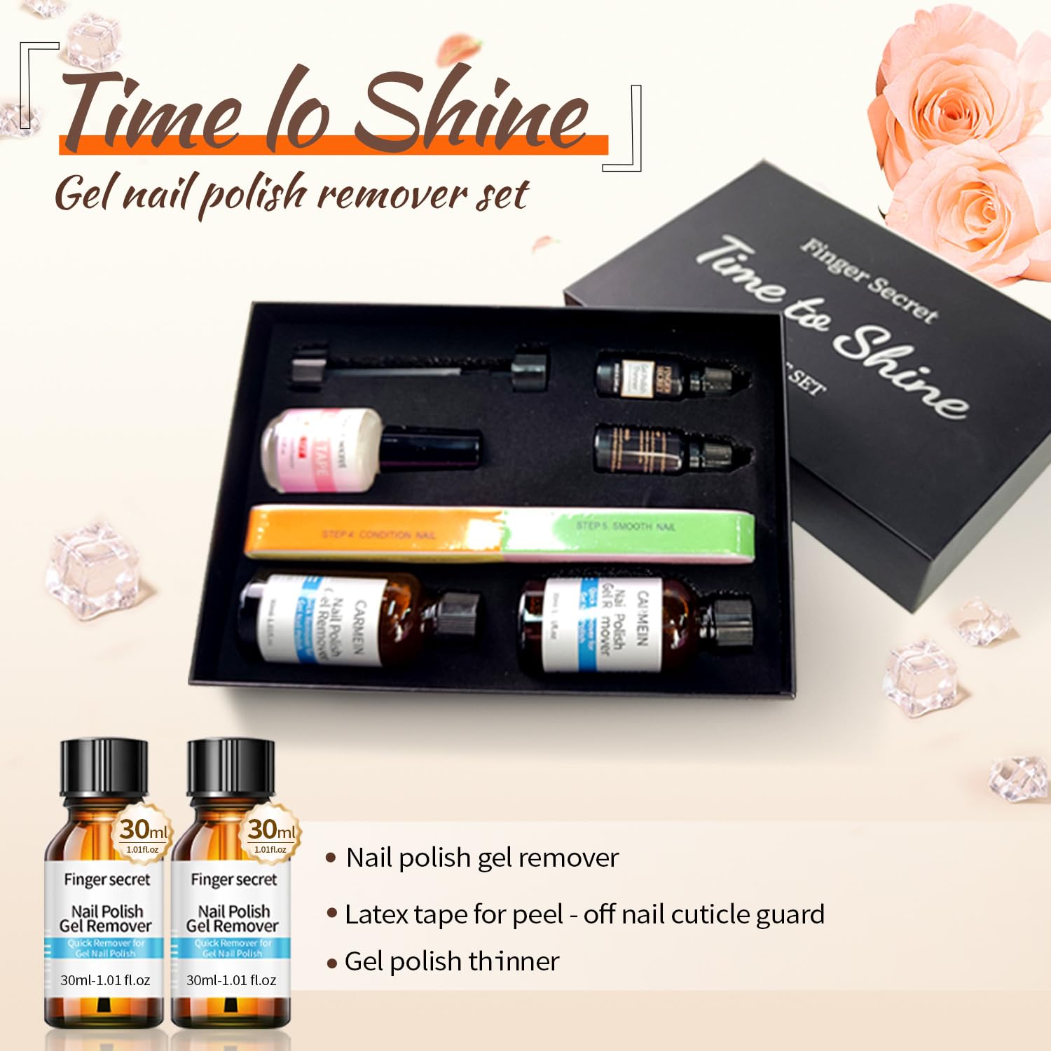 CARMEIN Gel Nail Polish Remover Set — Gentle, Fast Gel Removal Kit