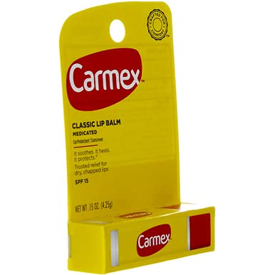 Carmex Classic Lip Balm SPF 15 - 12-Pack 0.15 oz Tubes | Lip Care & Sun Protection