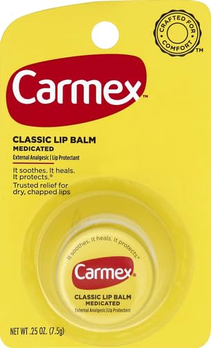 Carmex Classic Lip Balm Medicated 0.25 oz – Pack of 10 | Soothing Lip Care