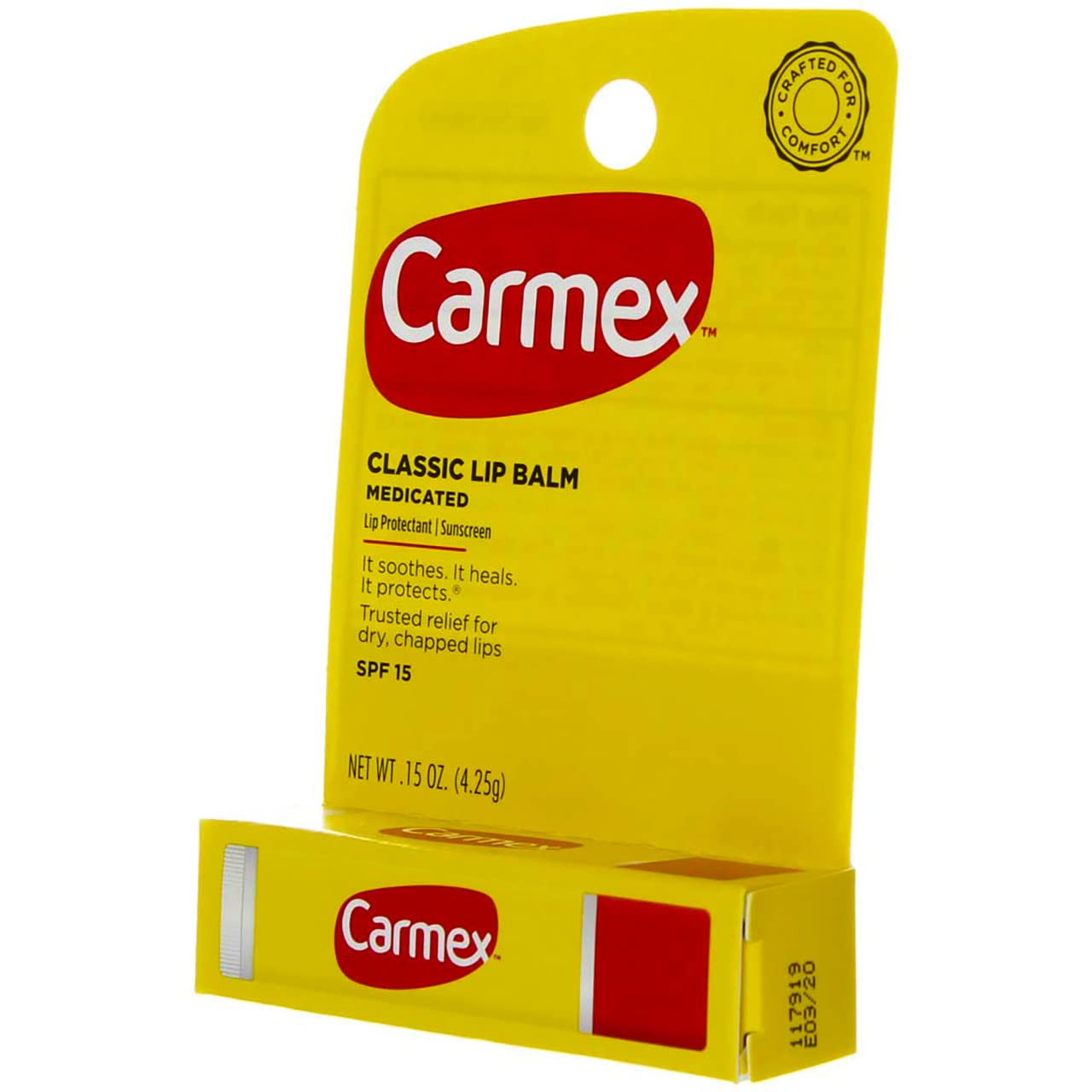 Carmex Classic Lip Balm SPF 15 - 12-Pack 0.15 oz Tubes | Lip Care & Sun Protection