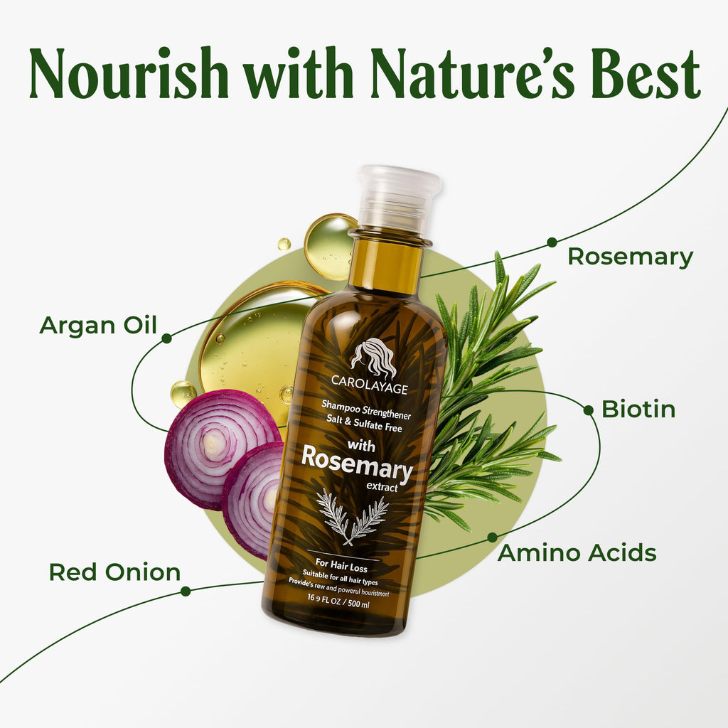 CAROLAYAGE Rosemary Shampoo – Hair Growth & Strength | Red Onion, Biotin & Rosemary