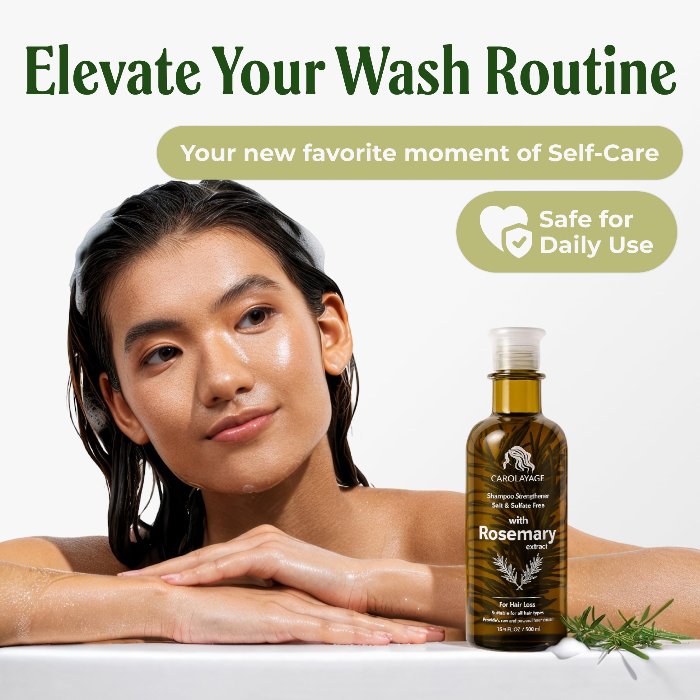 CAROLAYAGE Rosemary Shampoo – Hair Growth & Strength | Red Onion, Biotin & Rosemary