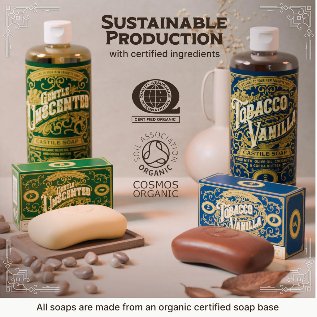 Carolina Castile Soap | Vegan Unscented Castile Bar – 3 Bars, Olive Oil & Cocoa Butter