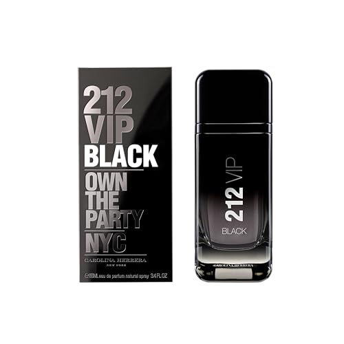 Carolina Herrera 212 VIP Black for Men – Energetic, Spicy EDP, 3.4 oz