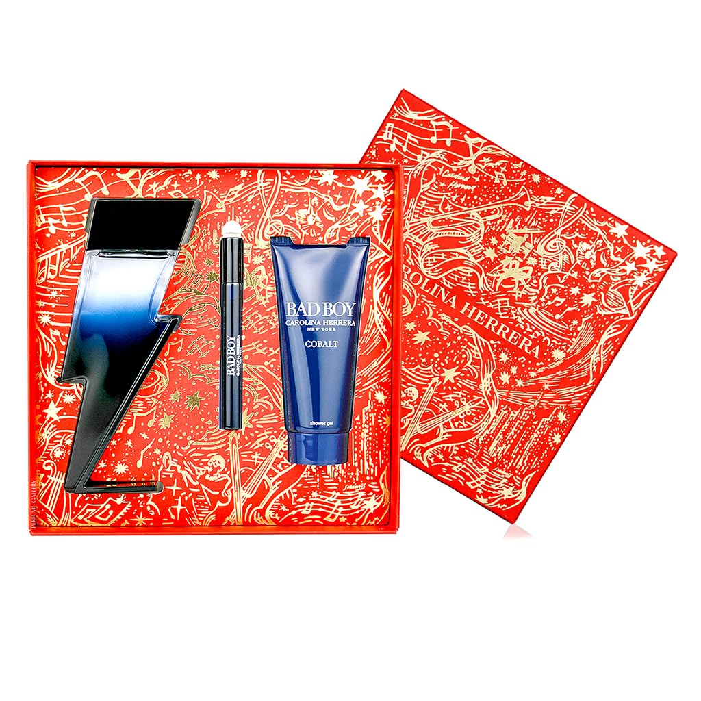 Carolina Herrera Bad Boy Cobalt 3-Piece Gift Set for Men – Limited Edition