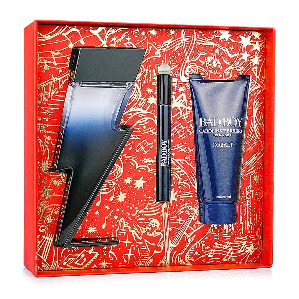 Carolina Herrera Bad Boy Cobalt 3-Piece Gift Set for Men – Limited Edition