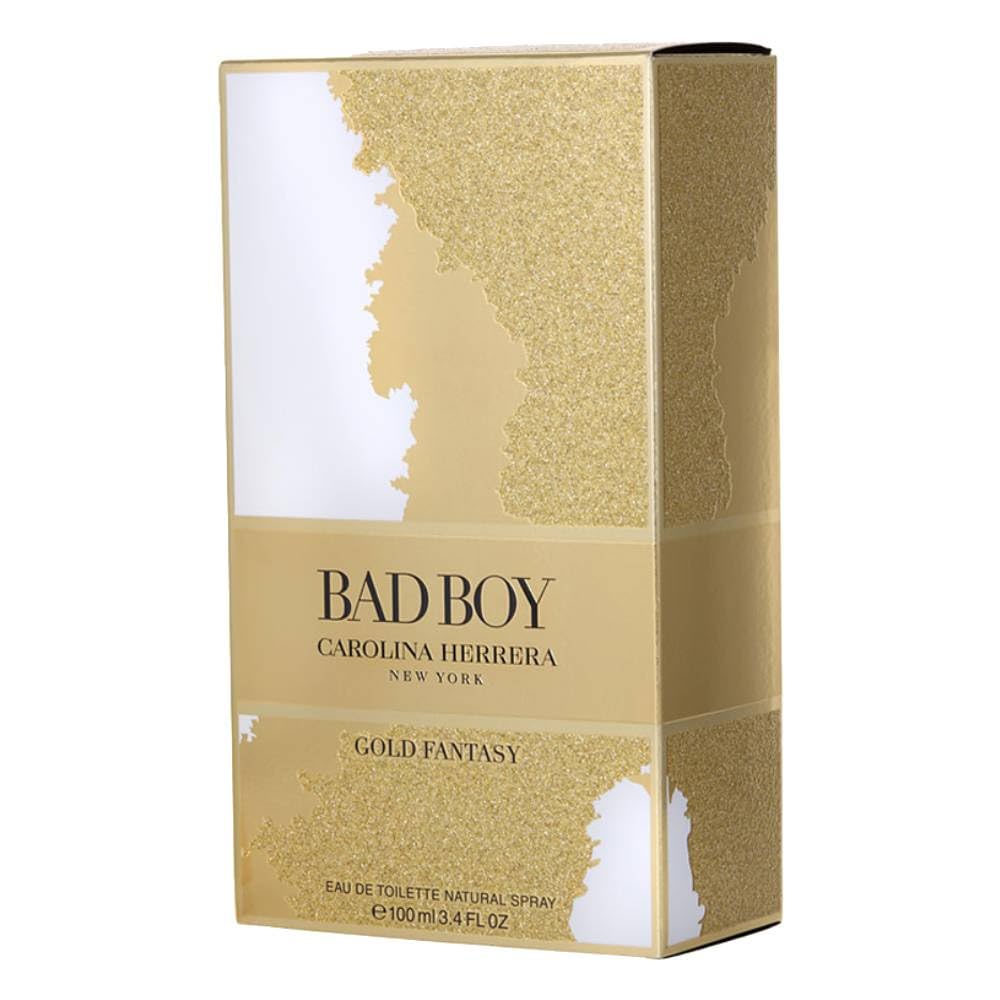 Carolina Herrera Bad Boy Gold Fantasy Eau de Toilette for Men – Collector's Edition, 3.4 oz