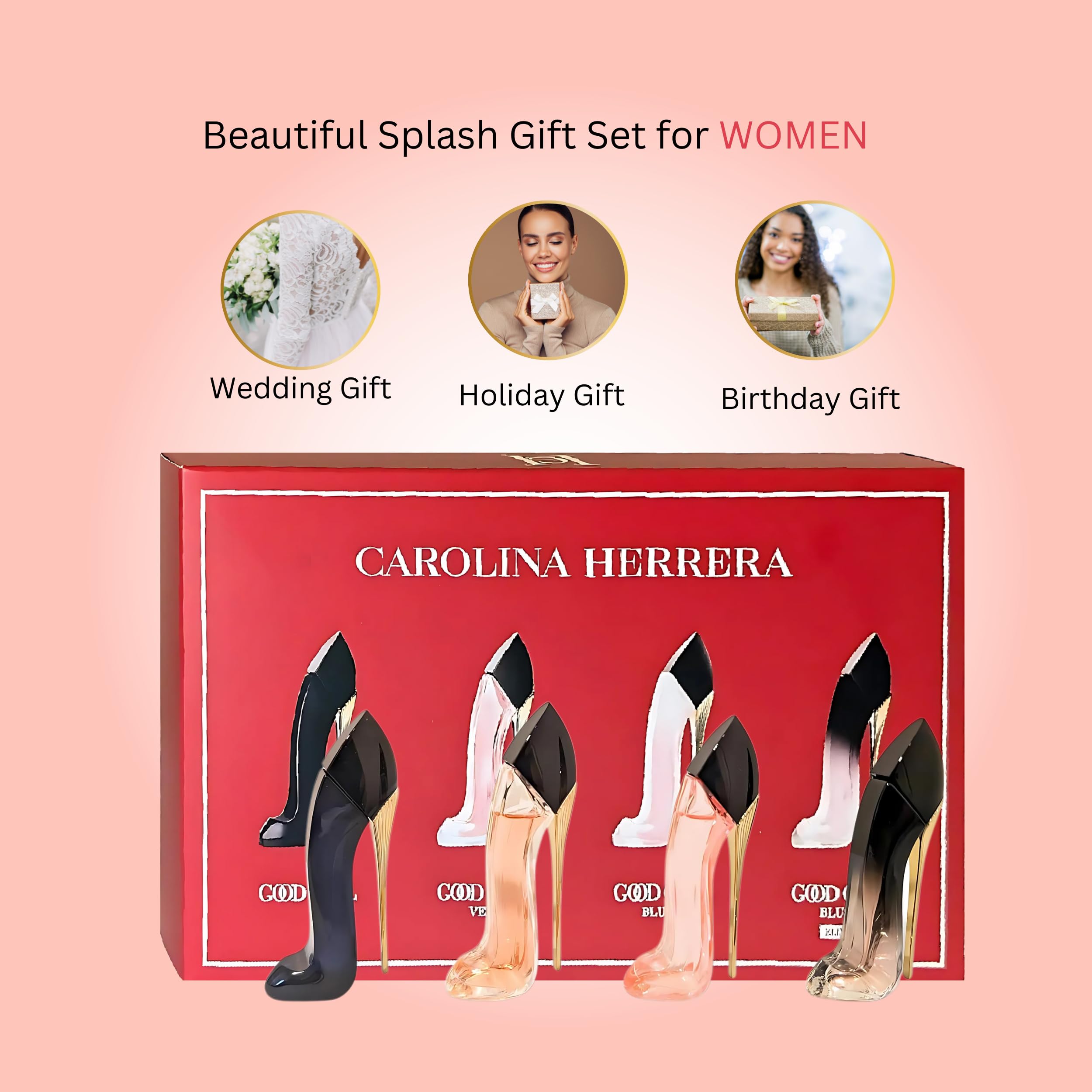 Carolina Herrera Good Girl 4-Piece Mini Splash Gift Set – 0.24 Fl Oz Each