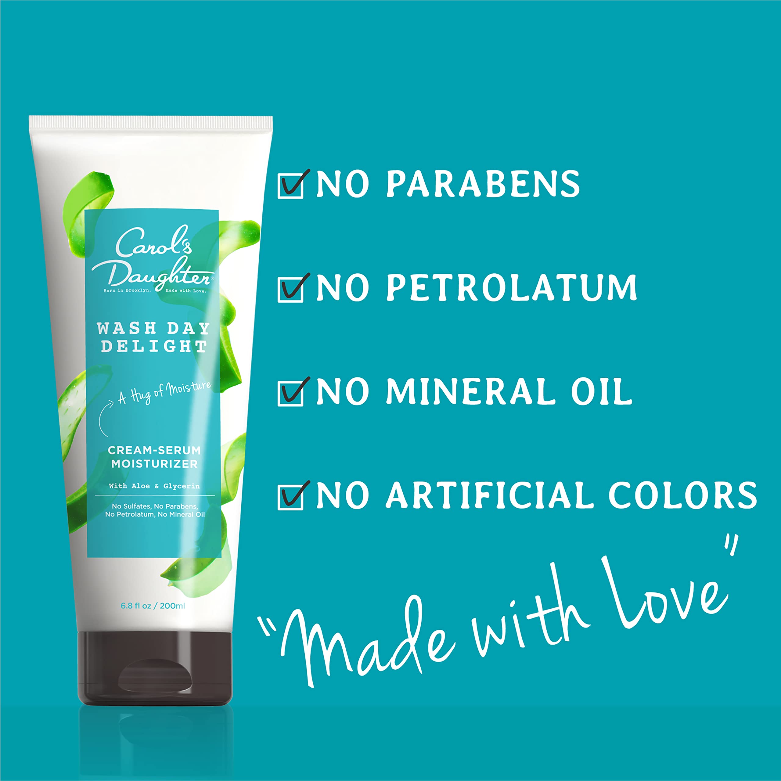 Carol's Daughter Wash Day Delight Cream Serum Moisturizer for Curly Hair – Anti-Frizz, Aloe & Glycerin, 6.8 fl oz
