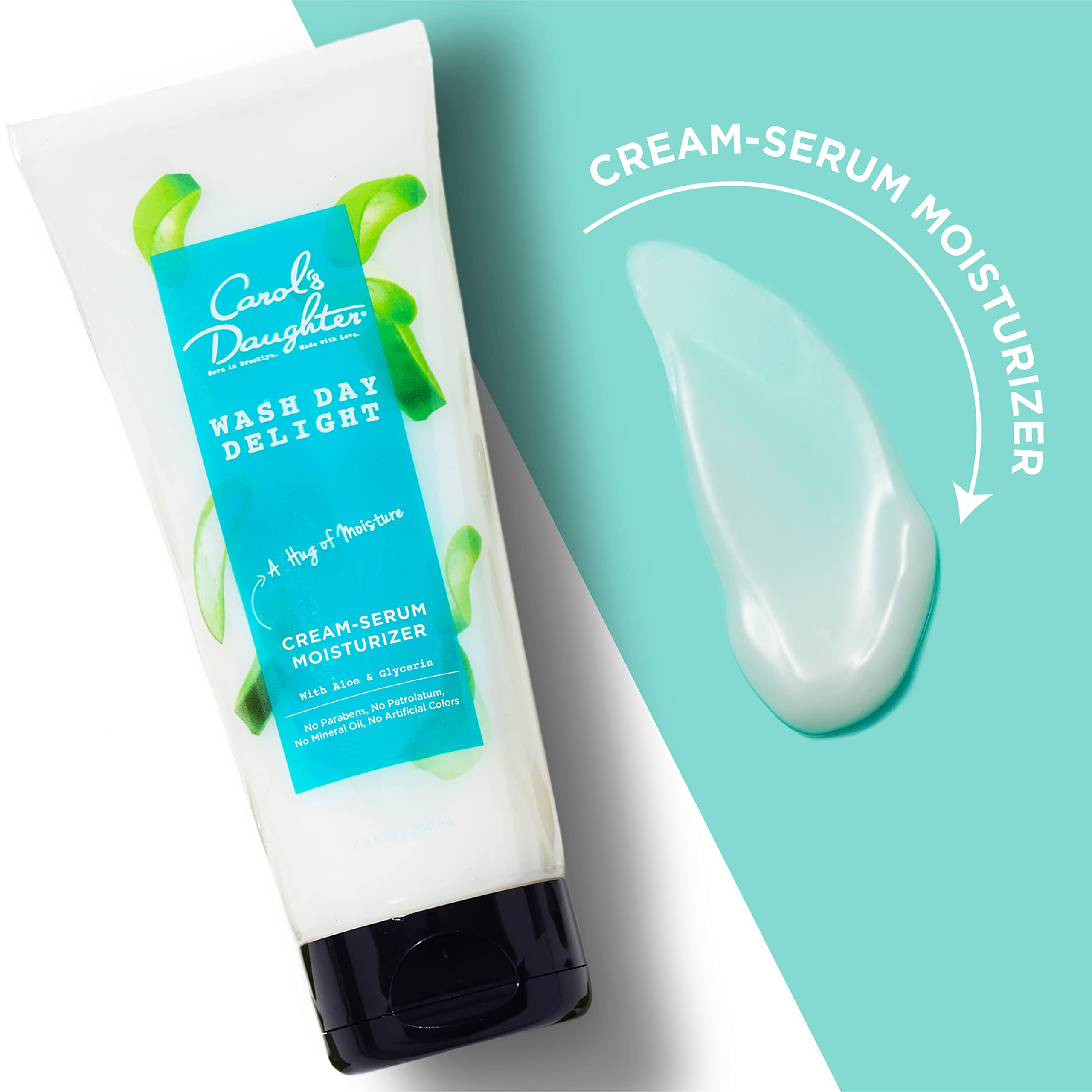 Carol's Daughter Wash Day Delight Cream Serum Moisturizer for Curly Hair – Anti-Frizz, Aloe & Glycerin, 6.8 fl oz