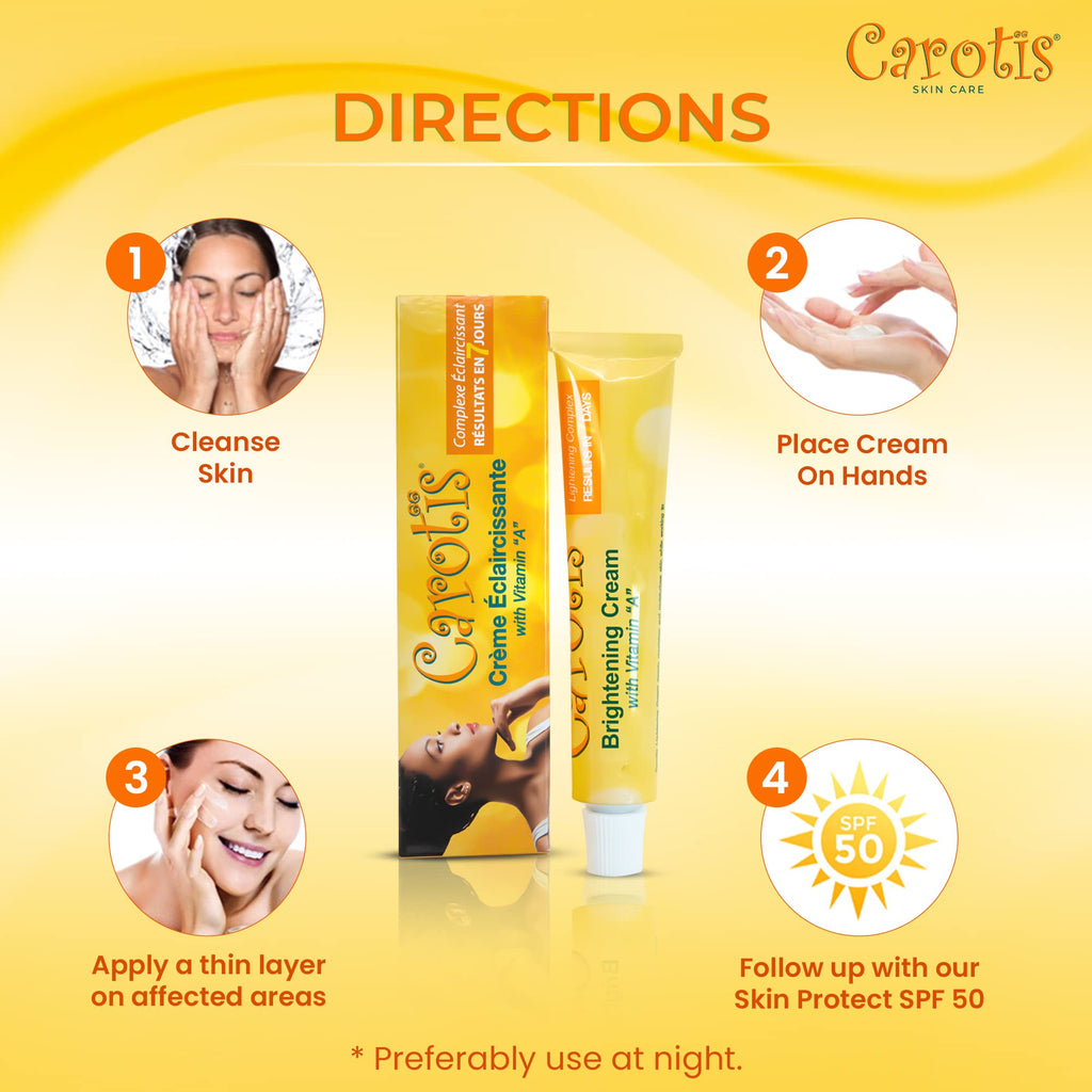 CAROTÏS Skin Brightening Cream – 1 oz / 30 ml (Pack of 2)