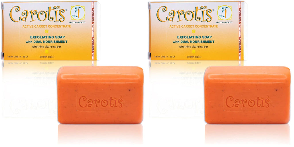 CAROTÏS Exfoliating Soap 200g – Pack of 2, Vitamin A & Carrot Oil for Radiant Skin