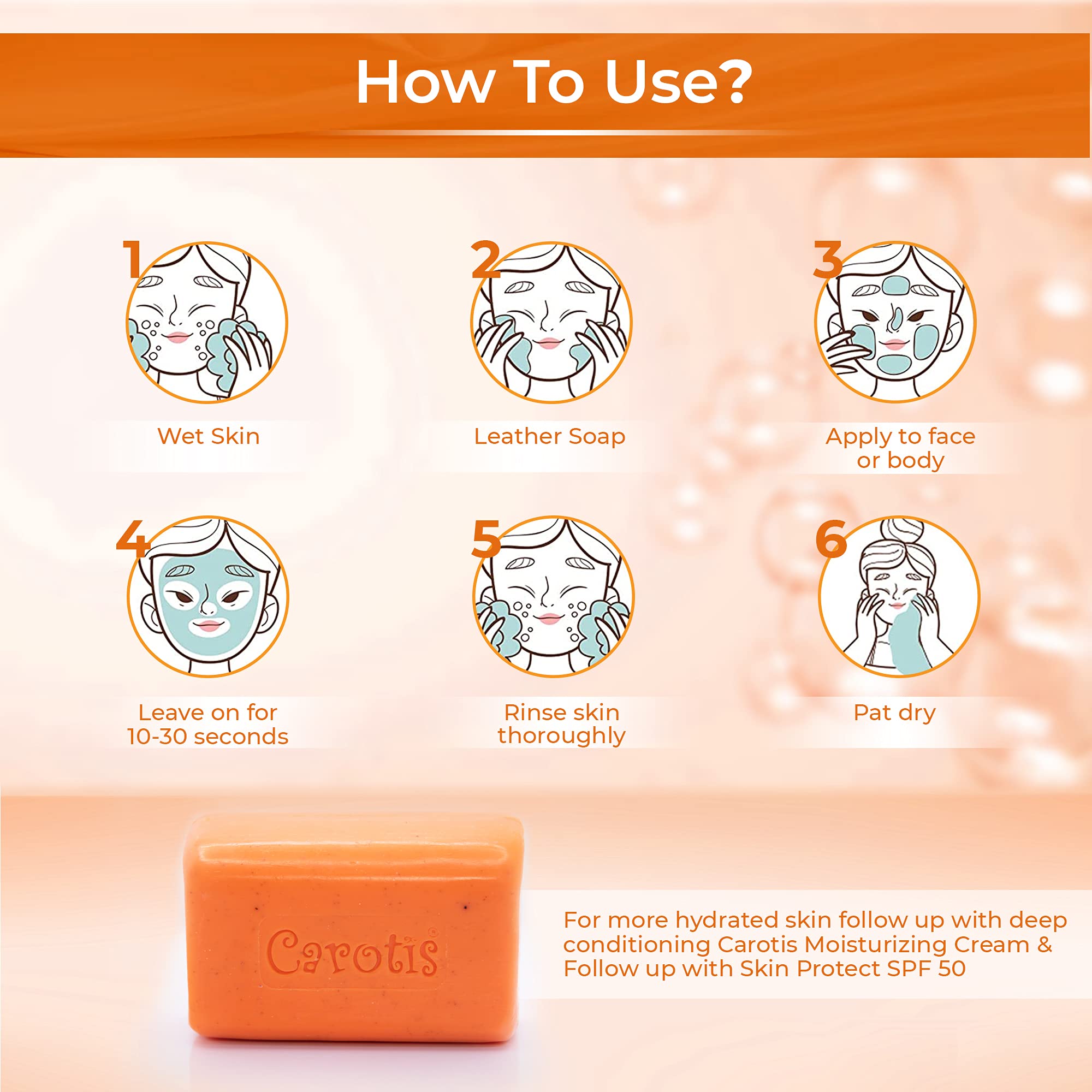 CAROTÏS Exfoliating Soap 200g – Pack of 2, Vitamin A & Carrot Oil for Radiant Skin