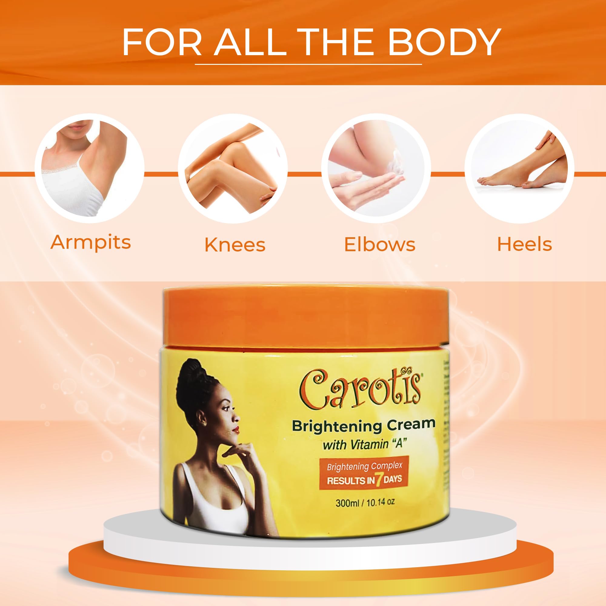 CAROTÏS Skin Brightening Cream – 2-Pack, 300ml Each, 7-Day Night Cream with Vitamin A