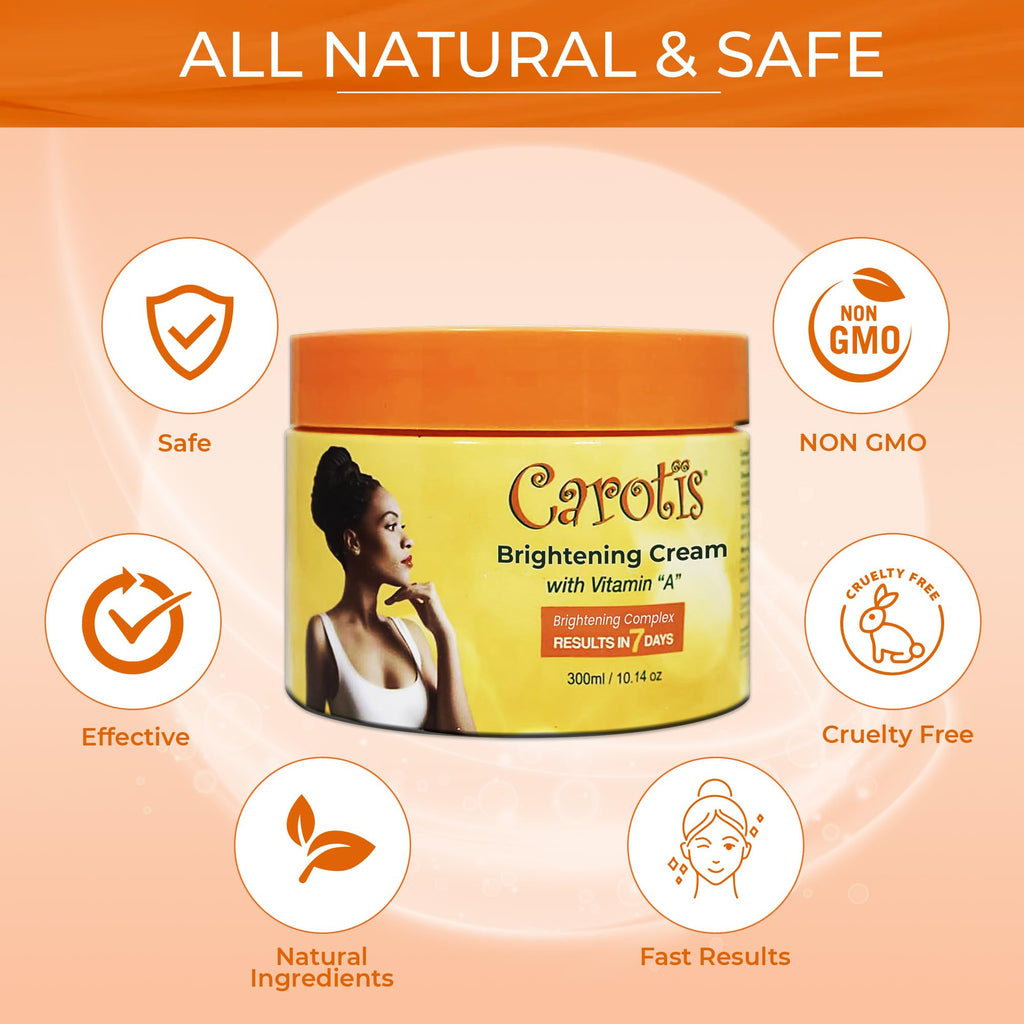 CAROTÏS Skin Brightening Cream – 2-Pack, 300ml Each, 7-Day Night Cream with Vitamin A