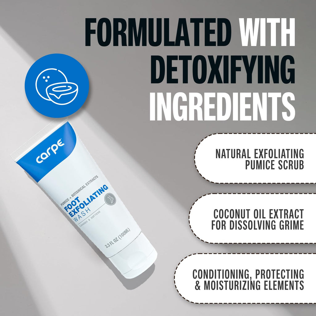 Carpe Exfoliating Foot Scrub – Odor Protection & Minty Fresh Feet