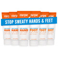 Carpe Sweat Absorbing Hand & Foot Lotion Bundle — 3 Hand Tubes & 3 Foot Tubes (Dermatologist-Recommended)