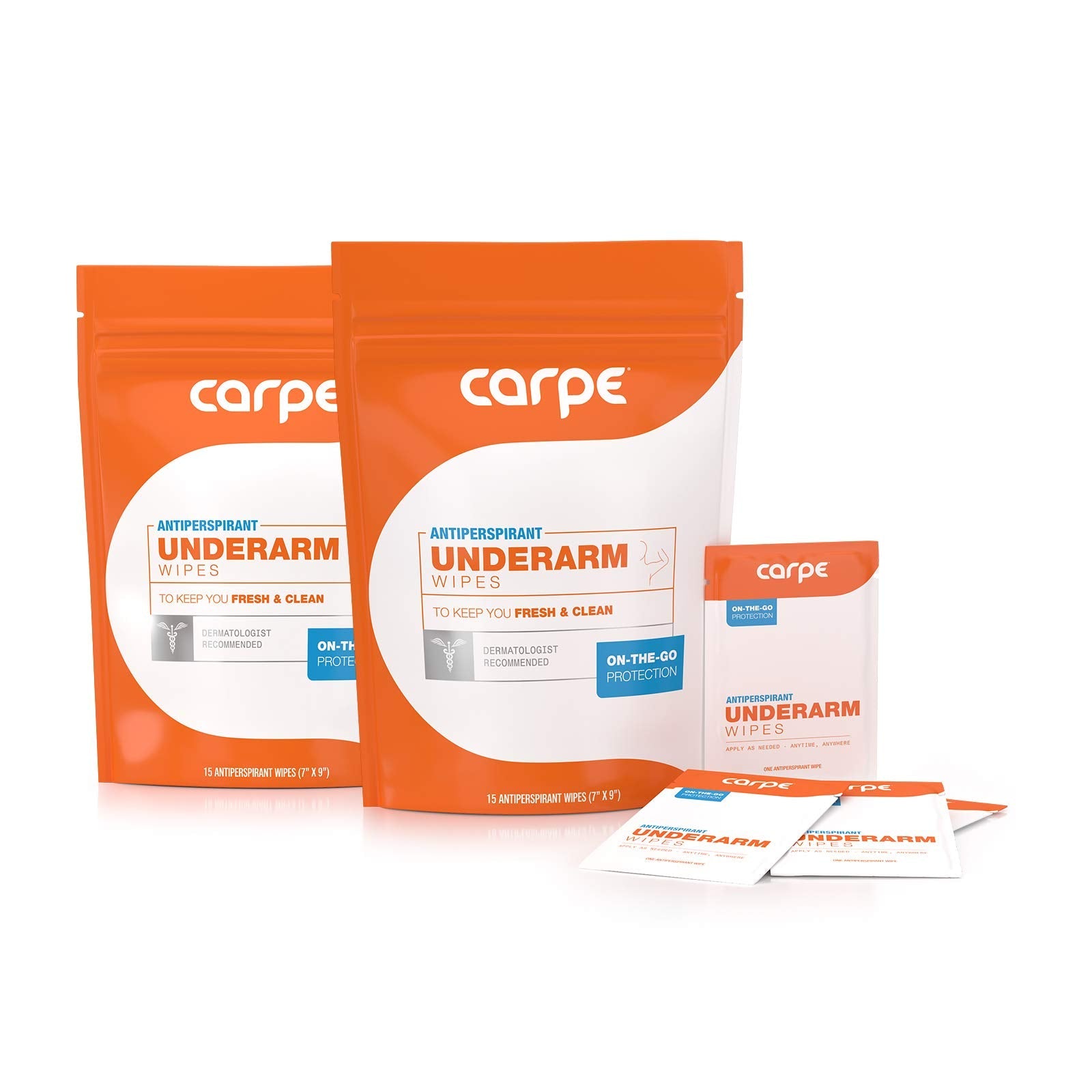 Carpe On-The-Go Antiperspirant Underarm Wipes – Pack of 2 Boxes | Sweat Relief On The Move
