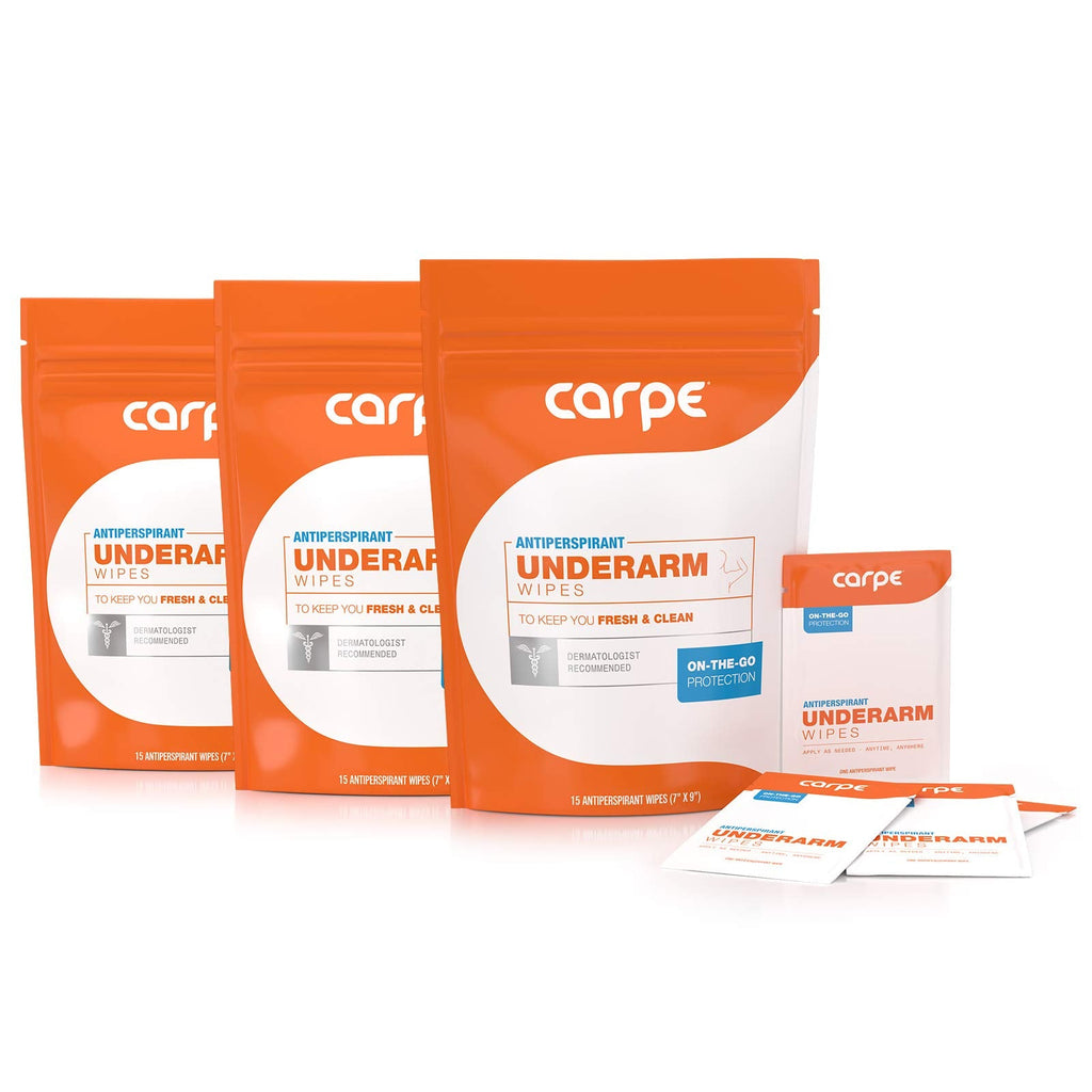 Carpe On-the-Go Antiperspirant Wipes — 3-Box Pack for Sweat Relief On the Move