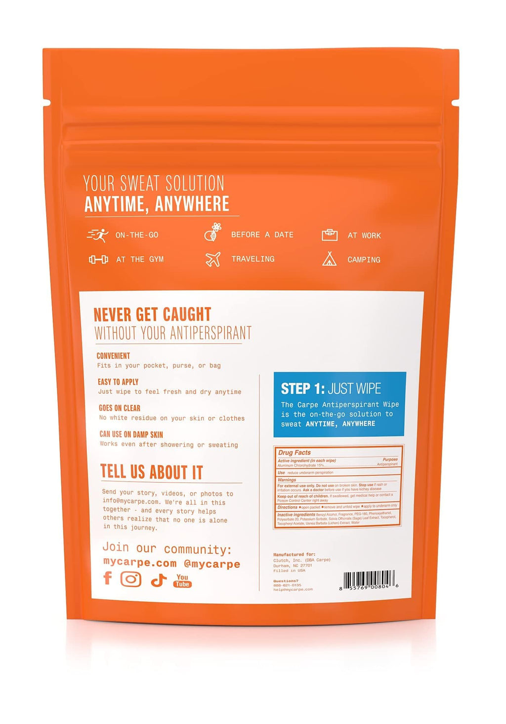 Carpe On-the-Go Antiperspirant Wipes — 3-Box Pack for Sweat Relief On the Move