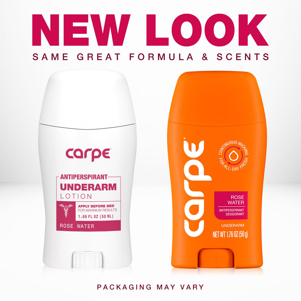 Carpe Rose Water Underarm Antiperspirant for Women – 72-Hour Sweat & Odor Protection (3 Pack)
