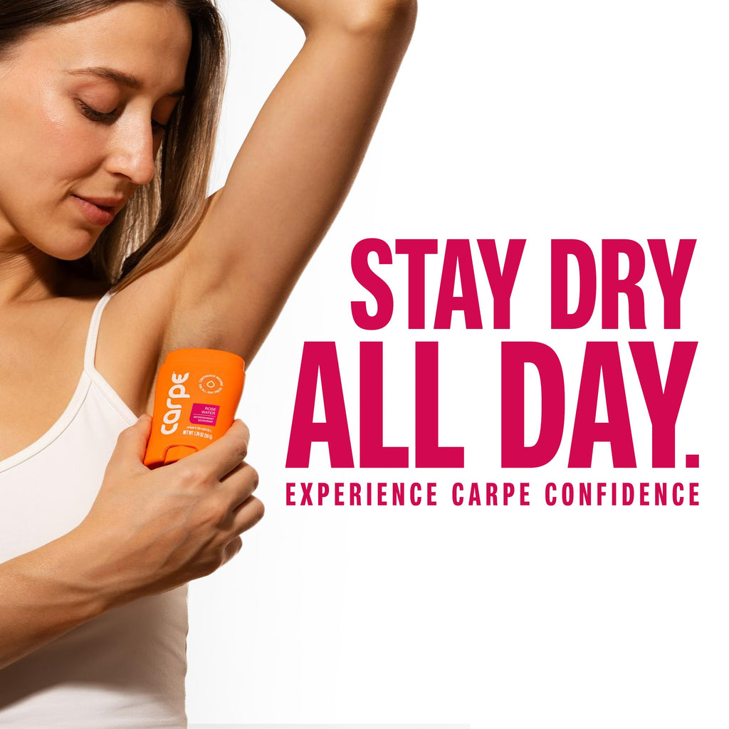 Carpe Rose Water Underarm Antiperspirant for Women – 72-Hour Sweat & Odor Protection (3 Pack)