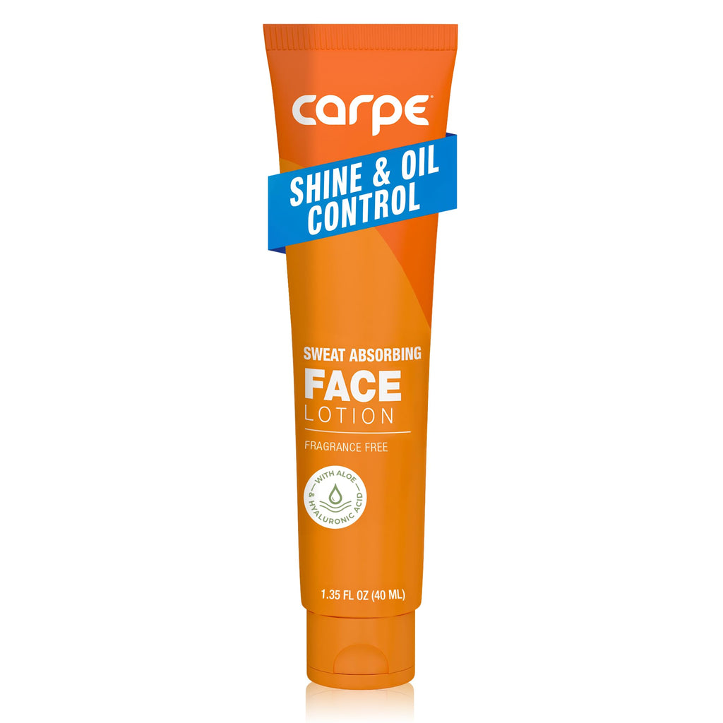 Carpe Sweat Absorbing Face Lotion — Matte Finish for Oily Skin, Hyaluronic Acid & Squalane, Fragrance Free, 1.35 oz