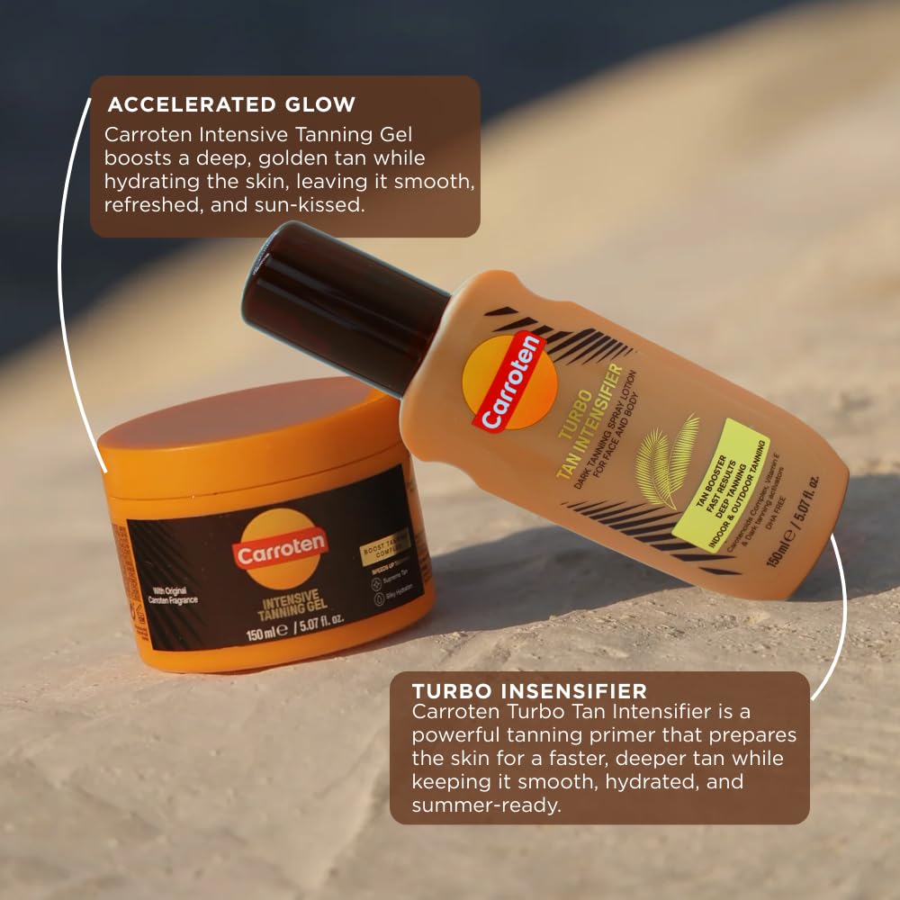 Carroten Turbo Tan Intensifier + Intensive Tanning Gel | Browning Tan Accelerator
