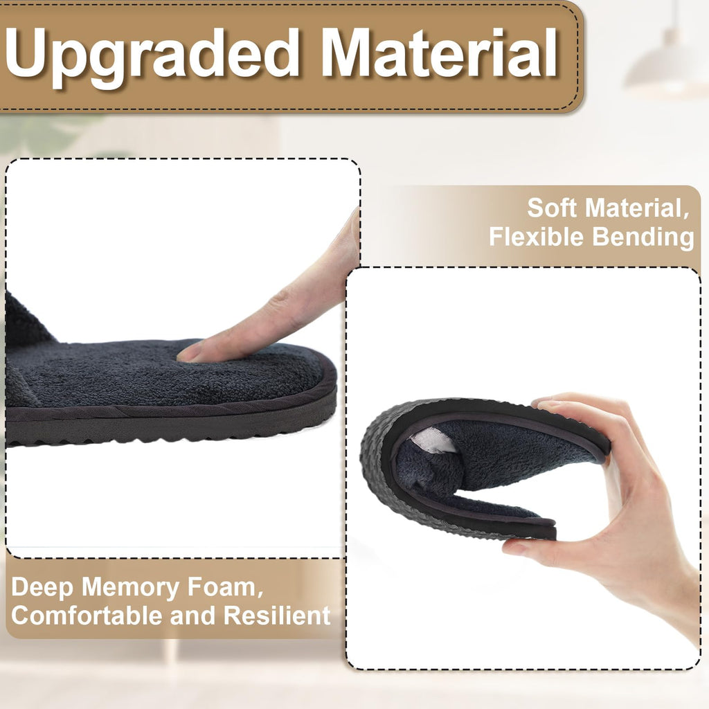 CarryEpic Disposable Slippers – 3 Pairs, Non-Slip Indoor Slippers for Guests (Beige, Brown, Dark Gray)