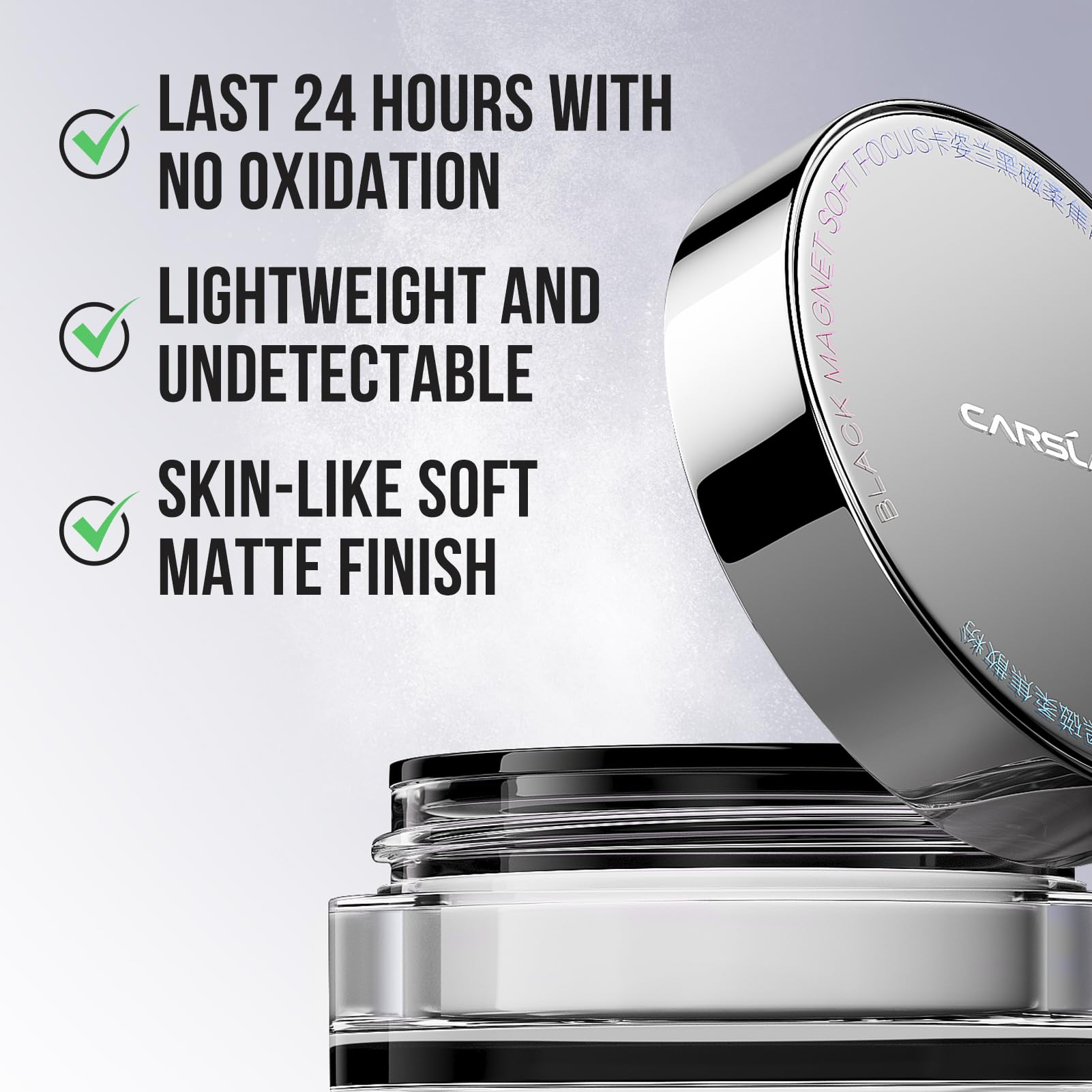 CARSLAN 1.0 Soft Focus Loose Setting Powder - Matte Finish, 24H Oil Control, 03 Translucent